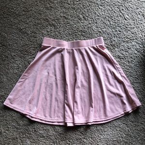 Pink flared short skirt
